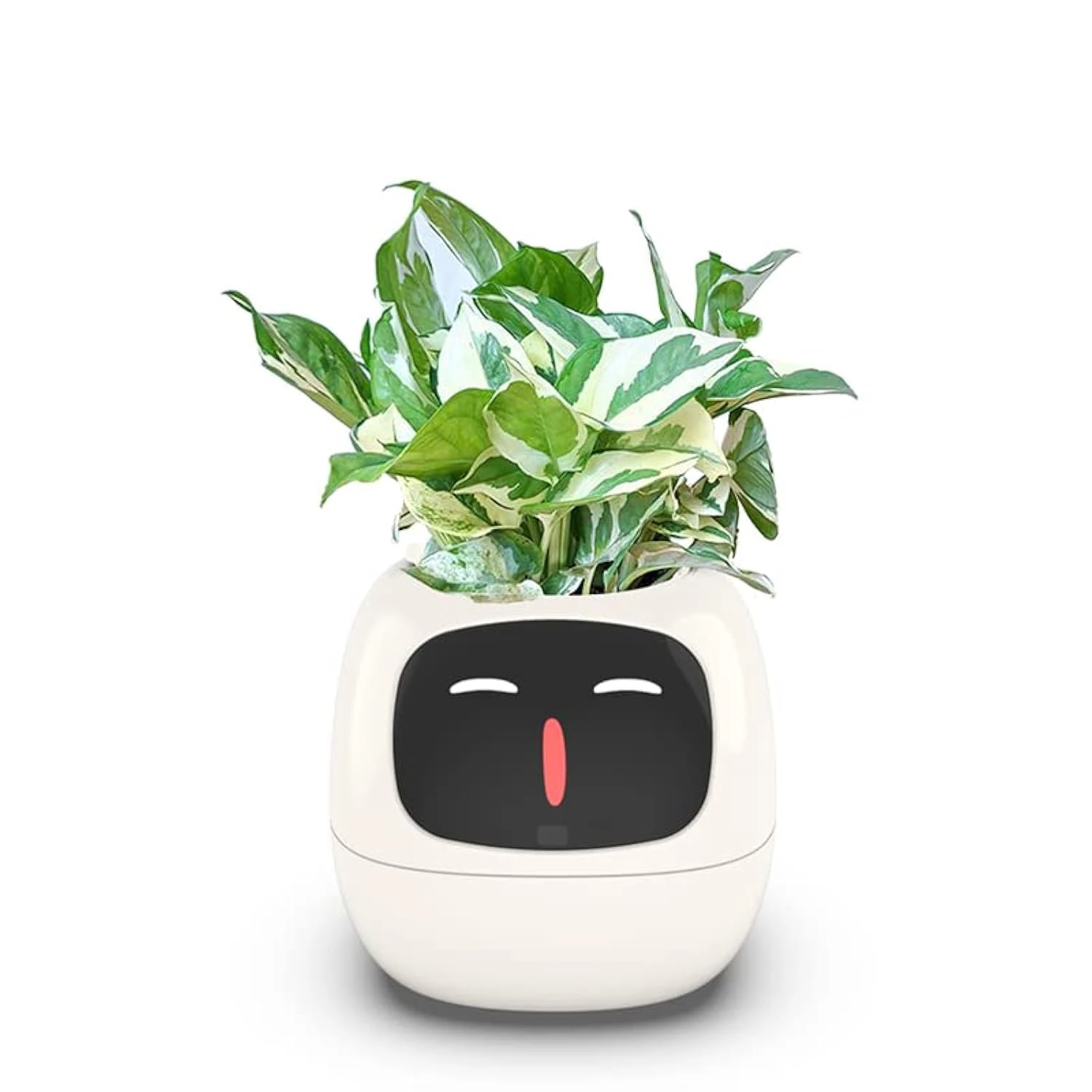 Itigoitie Smart Flower Pot with Multiple Expressions, 7 Sensors and AI Chips, Smart Pet Planter for Easy Plant Care in Living Room (White)