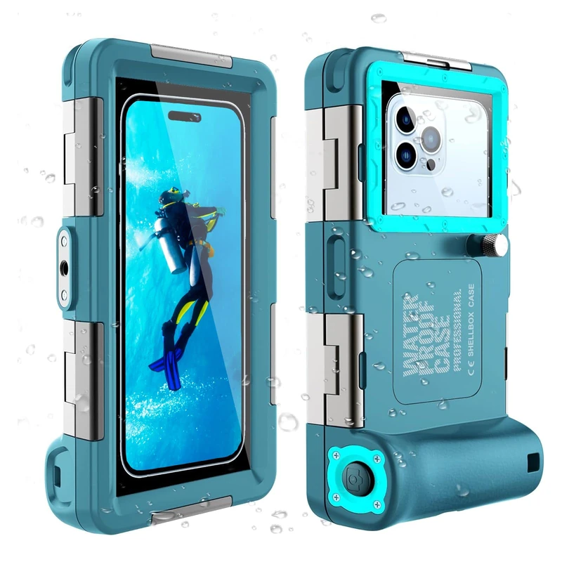 QIFJNZO Universal Underwater Phone Protective Case [50ft/15m] for Snorkeling Diving Swimming Surfing Outdoor Sports Photo Video Housing Compatible with Phone in Size 4.7 to 6.9 inch