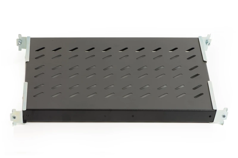 LINK Universal Shelf for Rack Cabinet 19" Extendable 370-450 mm with 4 Hooks Black