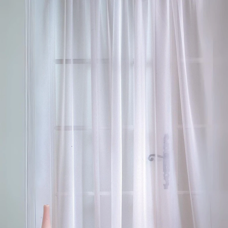 HomeMaison.com Poly-Linen Net Curtain 420 x 240 cm Champagne - Image 1