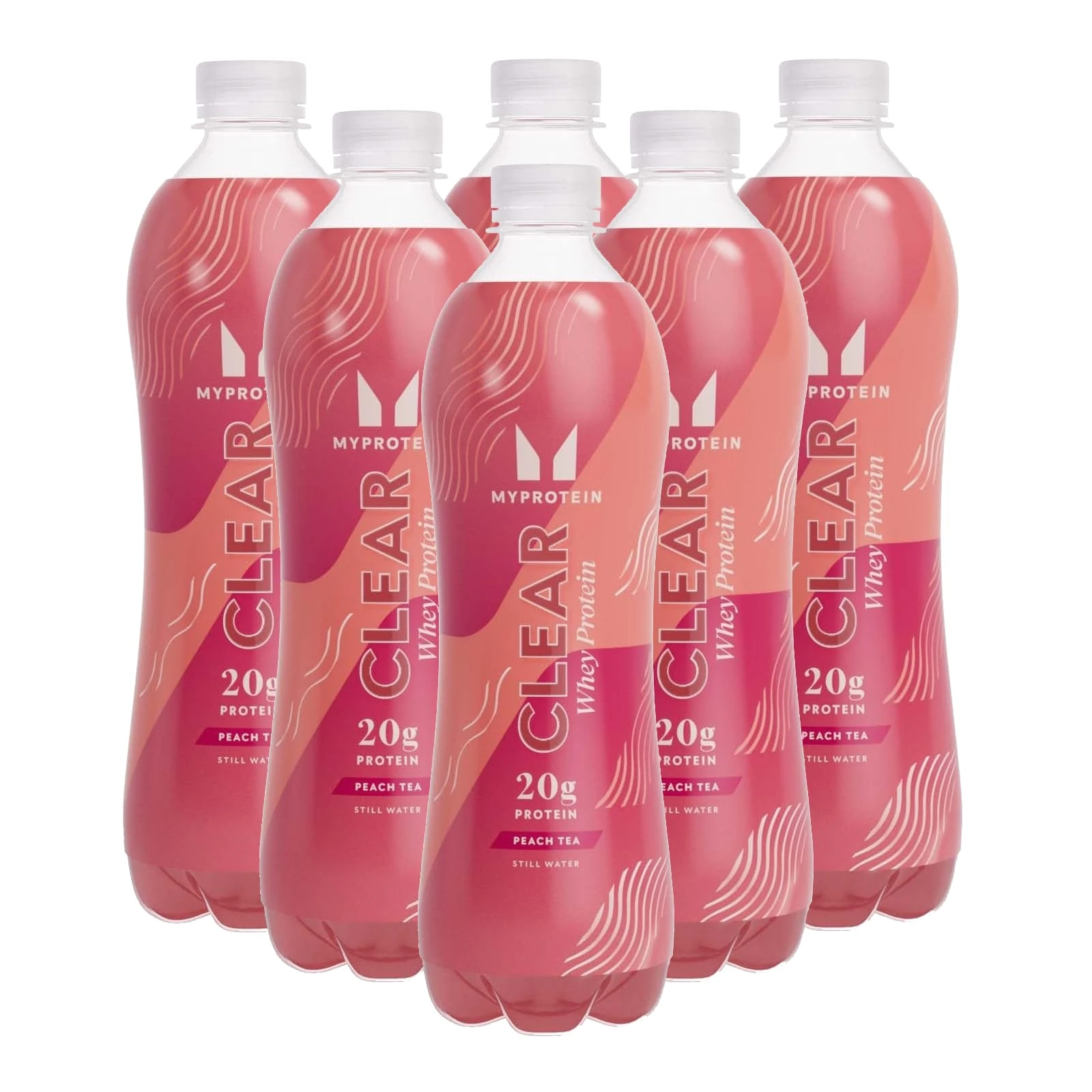 Myprotein Clear Whey Protein Drink – Peach Tea | 20g Whey Isolate | Zero Sugar & Fat | Ready-to-Drink High-Protein Juice | 6 x 500ml Bottle