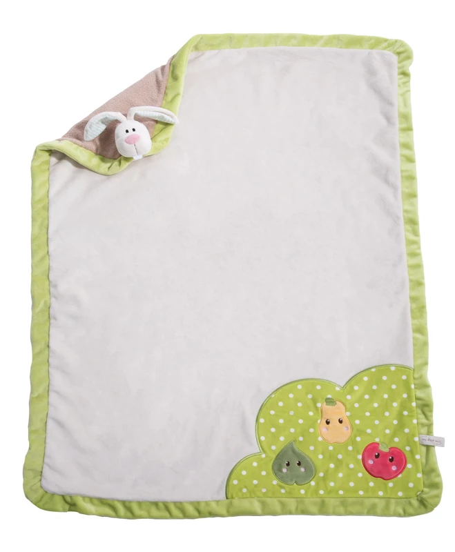 NICI Baby cuddle blanket with rabbit 75x100cm coloured - Cuddle Blanket for Babies & Children - Fluffy Plush Blanket- Warm Blanket for Girls & Boys
