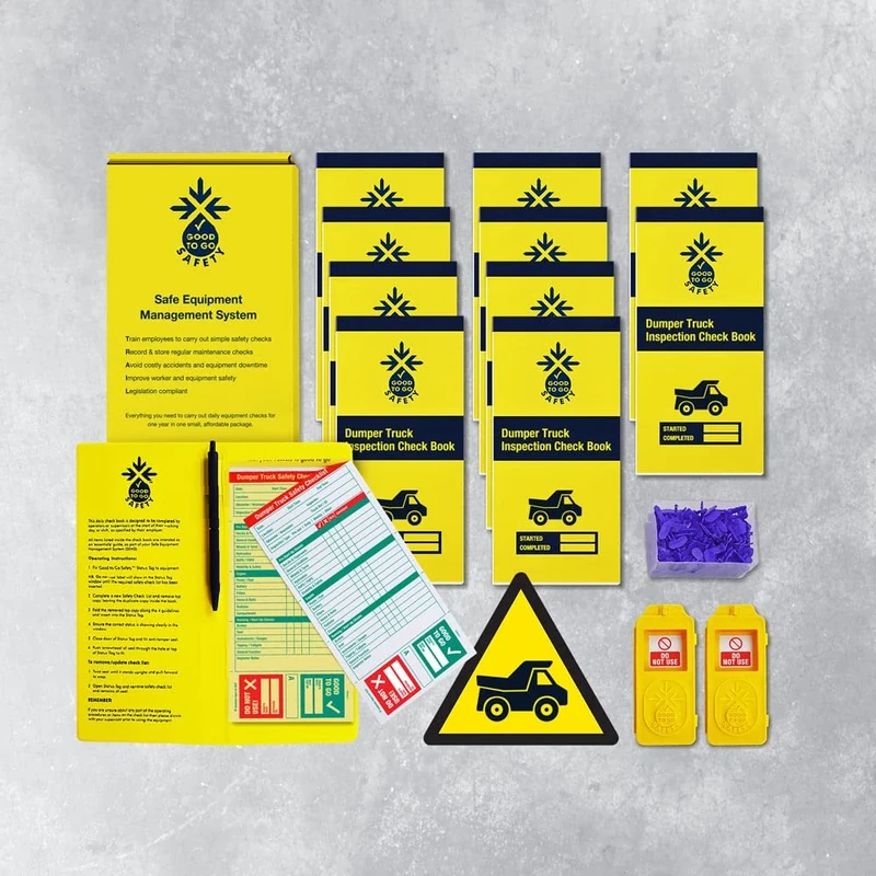 Good To Go Safety Dumper Truck Daily Kit (2 tags, 300 seals, 11 check books - 275 checklists, & 1 wallet with pen)