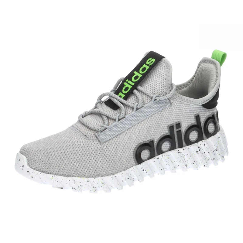 adidas Kaptir 3.0 K Shoes – Low (Non Football) Unisex – Children and Youth, Grey Two Lucid Lime Core Black, 12.5 UK