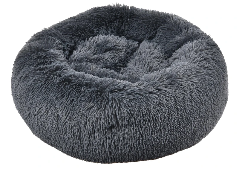 Dehner Lieblinge Cookie Dog and Cat Bed, Size L, Approx. 76 cm, Height 17 cm, Polyester, Dark Grey - Image 1