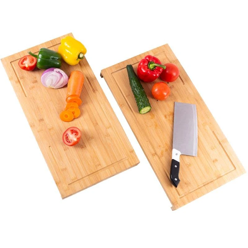 Vencier Set of 2 Bamboo Chopping Board Induction Ceramic Hob Cover Worktop Space Saver