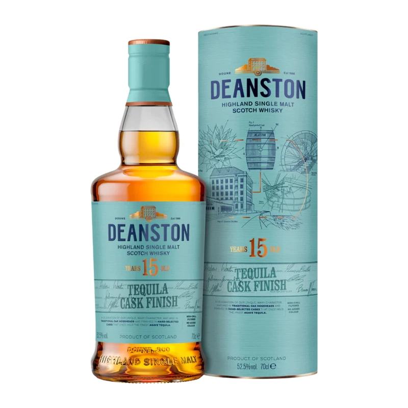 Deanston 15 Year Old Tequila Cask Finish | 52.5% vol | 70cl | Fruity, floral and citrus Scottish Whisky | Tequila Cask Finish | Highland Single Malt Whisky