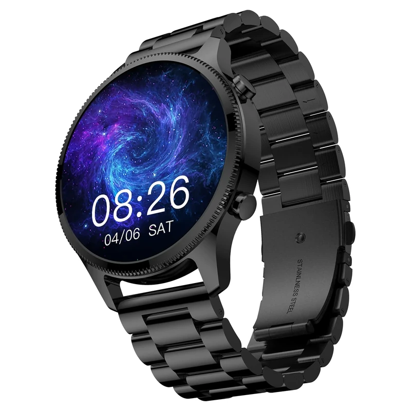 Noise Halo Premium Metallic Smartwatch, 1.43" AMOLED Display, 7 Day Battery, BT Calling (Make/Answer), Dust & Water Resistant, 100+ Sport Modes, NoiseFit App Supprt, 1 Year Warranty (Elite Black)