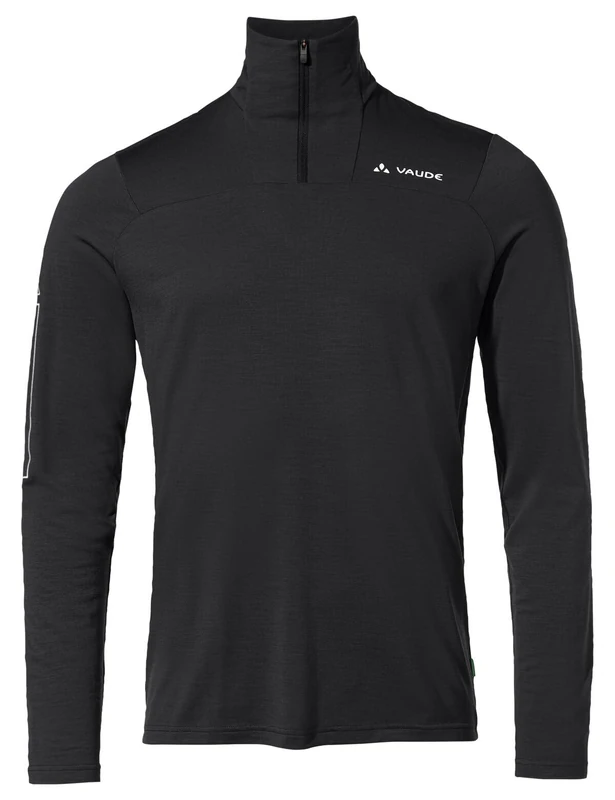 VAUDE Men's Monviso Wool Halfzip LS T-Shirt Plain Black