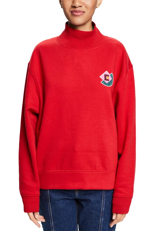 ESPRIT Women's 103EE1J306 Sweatshirt, 610/DARK RED, XXL