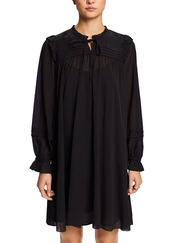 ESPRIT Women's 103EE1E342 Dress, 001/BLACK,