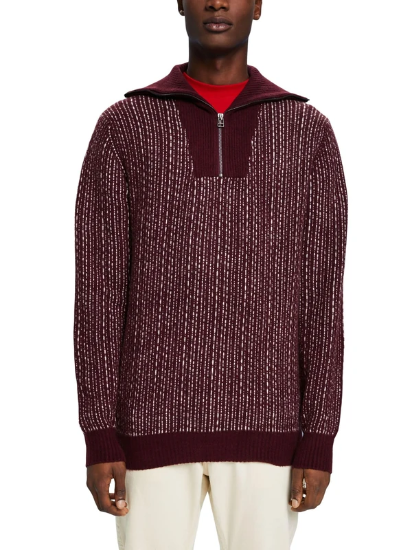 ESPRIT Men's 113EE2I309 Pullover Sweater, 600/BORDEAUX RED, M