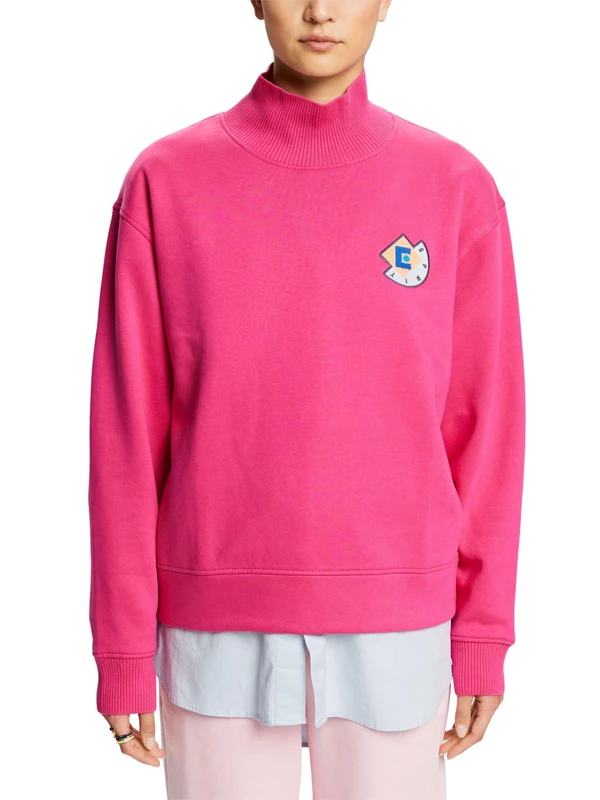 ESPRIT Women's 103EE1J306 Sweatshirt, 660/PINK FUCHSIA,