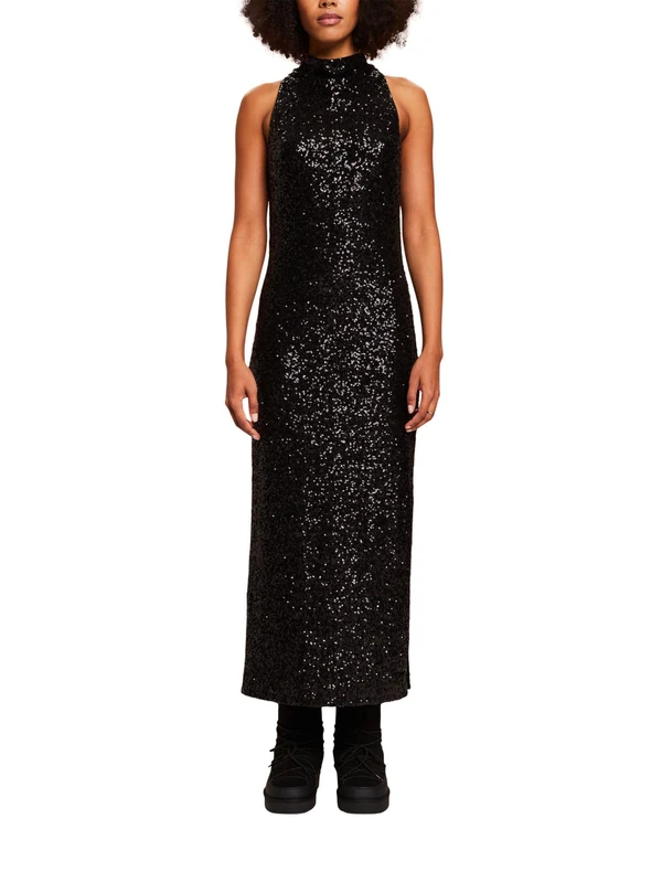 ESPRIT Women's 113EO1E324 Dress, 001/BLACK, M