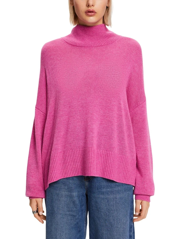 ESPRIT Women's 103EO1I306 Pullover Sweater, 664/PINK Fuchsia 5, XS