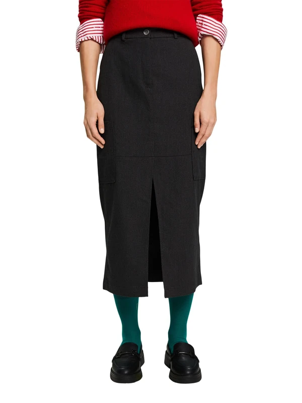 ESPRIT Women's 103EE1D307 Skirt, 010/ANTHRACITE,