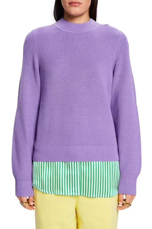 ESPRIT Women's 103EE1I342 Pullover Sweater, 560/LILAC, XXL