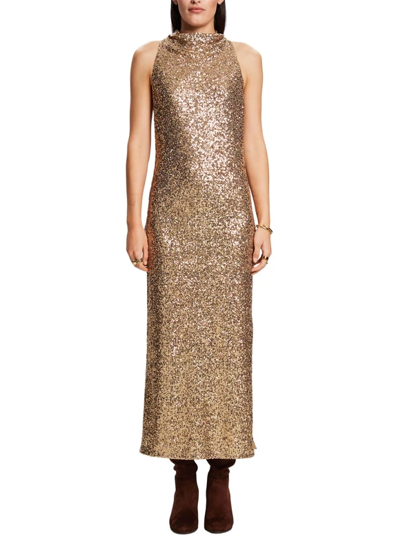 ESPRIT Women's 113EO1E324 Dress, 790/GOLD, M