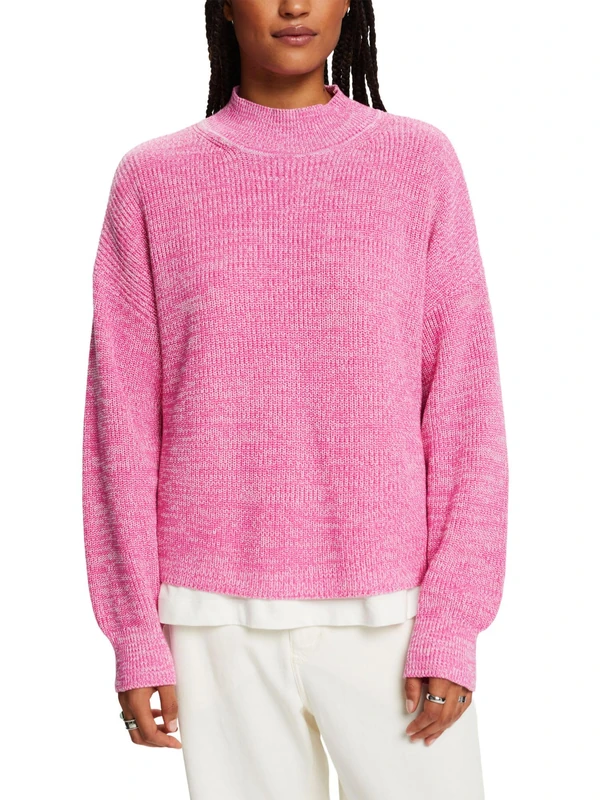 ESPRIT Women's 103EE1I353 Pullover Sweater, 664/PINK Fuchsia 5, XXS
