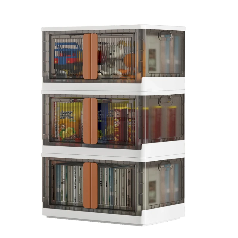 Wondersome Collapsible Storage Bins - 3-Pack of Extra-Large 19-Gallon/76-Quart Stackable Wheeled Clothing, Shoe, Bedroom, Office Organizer - Foldable Containers - Assembles in Second - US-Based Brand