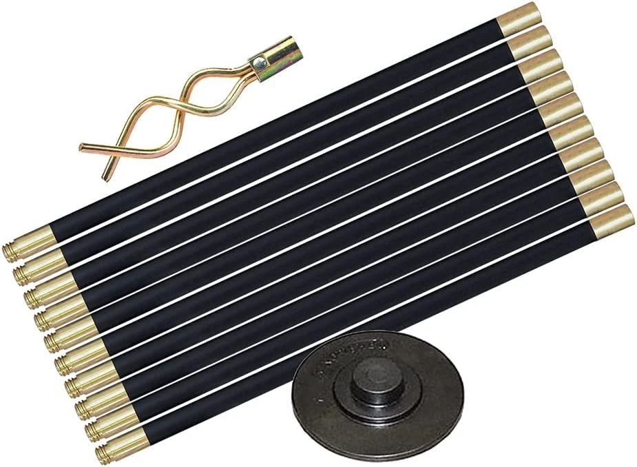 1ABOVE 12pc Drain Rod Set | Drain Unblocker Tool Set with 10xRods, 1XPlunger and 1XWorm | Suitable for Most Domestic Drainage Pipes Rods Can Reach Up to 9 Metres in Length