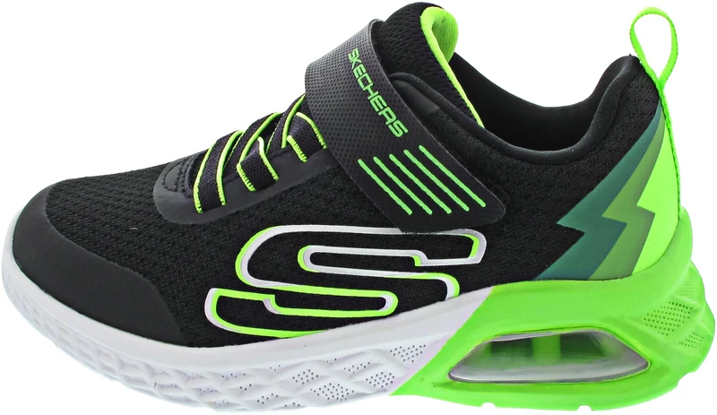 Skechers Boy's Microspec Max Ii Vodrox Sneakers, Black Textile/Synthetic/Lime Trim, 10 UK Child