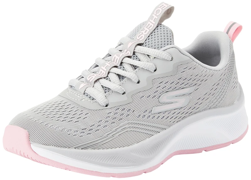 Skechers Girl's Elite Sport Pro Radiant Squad Sneakers, Grey Mesh Pink Trim, 11.5 UK Child - Image 1