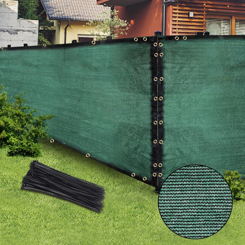 Green 5FT X 50FT Outdoor Privacy Screen - Mesh Shade Net Cover for Garden and Backyard Fencing & Chain Link, Ideal for Patio Privacy Wall, Freestanding