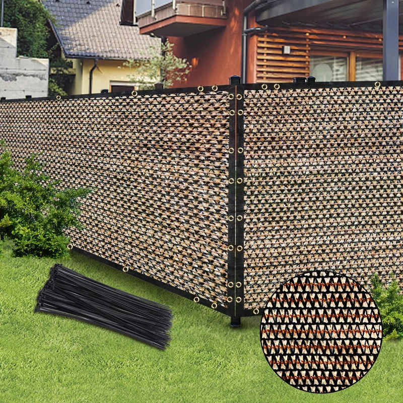 Brown 4FT X 50FT Outdoor Privacy Screen Fence & Mesh Shade Net Cover for Garden and Backyard - Enhances Fencing & Chain Link, Perfect for Patio Wall, Slats, Freestanding