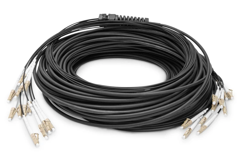 Digitus Pre-assembled Fiberglass Universal Breakout Cable, Multi Mode OM4, 12 Fibers, LC/UPC - LC/UPC