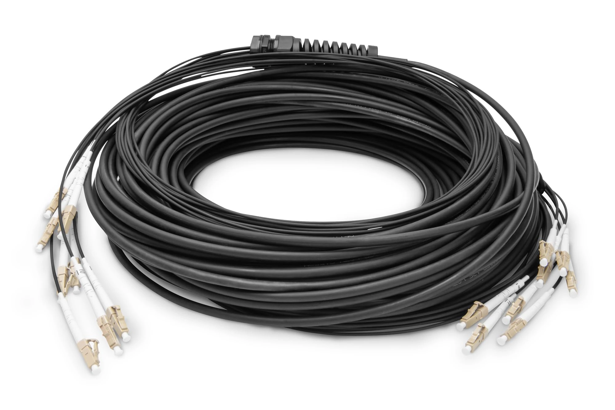 DIGITUS DK-24338U075BK-BBB – Fibre Optic Cable OM4 – 75 m – LC (UPC) to LC (UPC) – 8 Fibres Breakout Cable – 1/10/40/100 Gbit/s – MM Multimode Fibre Optic Cable – Fibre: 50/125 µ – Black
