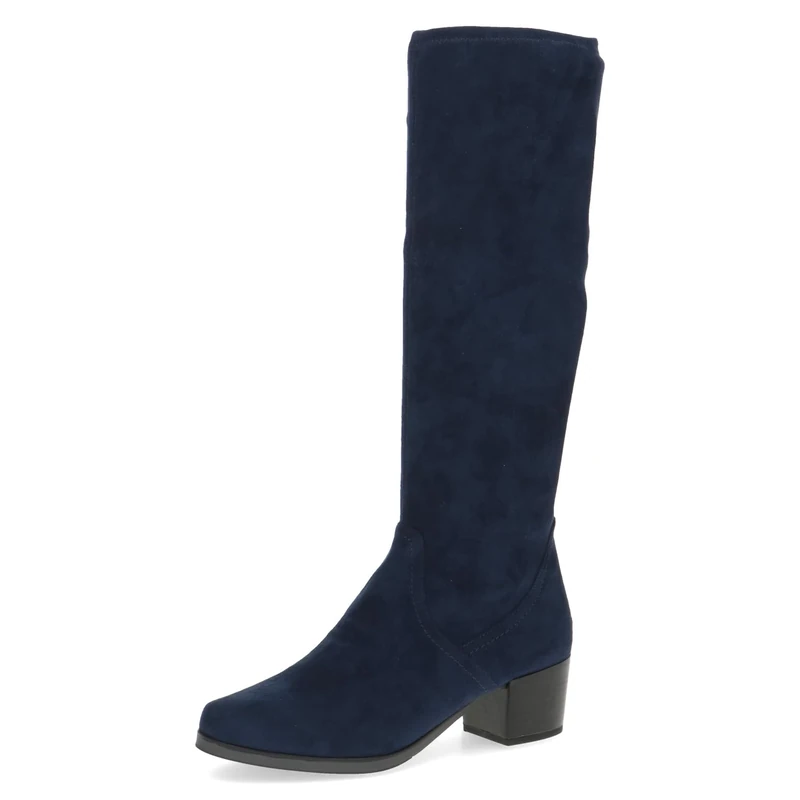 CAPRICE Women's high boots with heel knee-high Vegan, Blue (Ocean Stretch), 8 UK