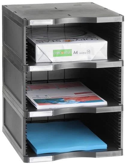 M-Office Atenea Jumbo Sustainable Module Product 100% Recycled and Recyclable Three Compartments DIN A4 Composed of 1 Base and 3 Heights