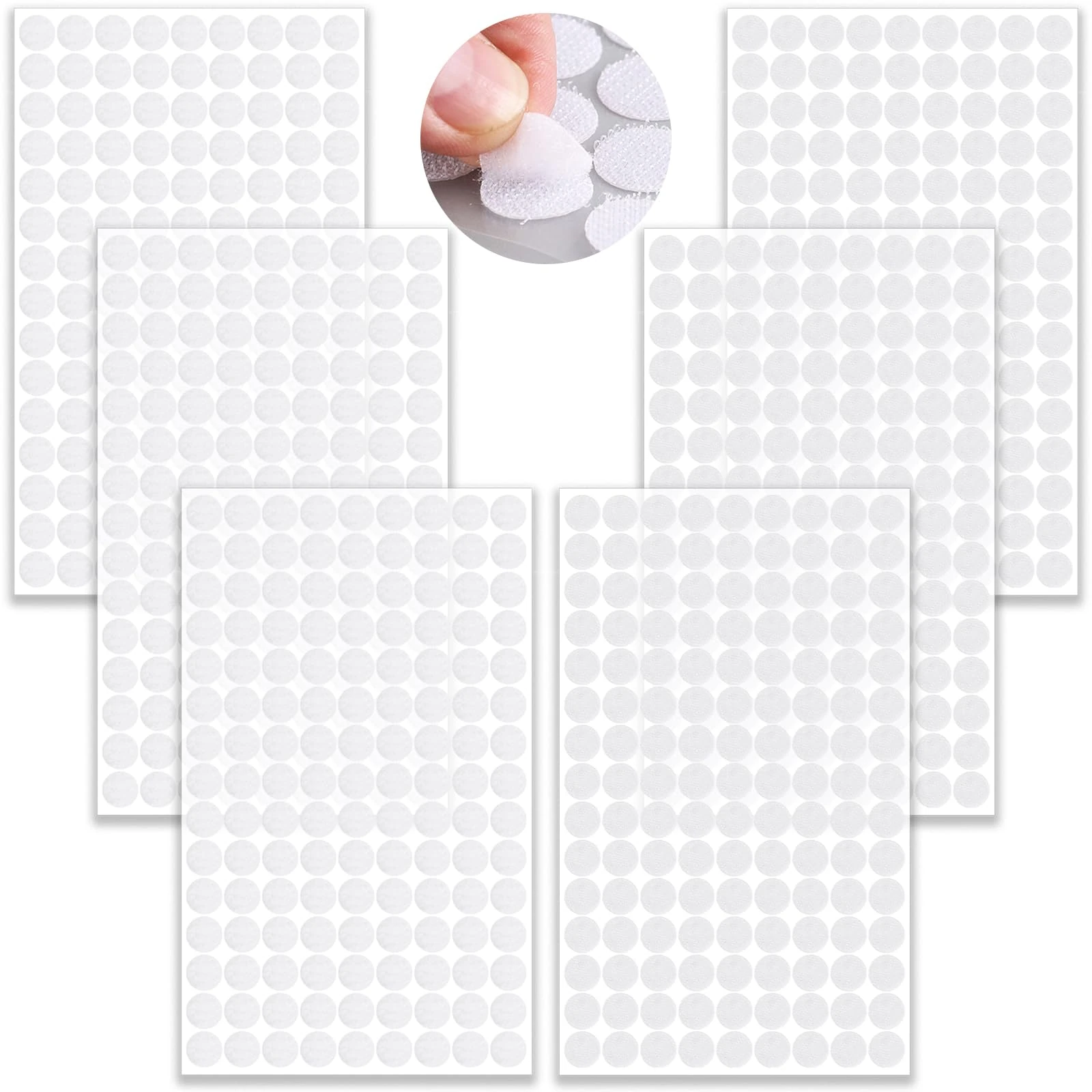 800 Pieces Hook and Loop,Hook and Loop Dots,400 Pairs Self Adhesive Dots,for Room Decoration,Home,Office(White,10mm)