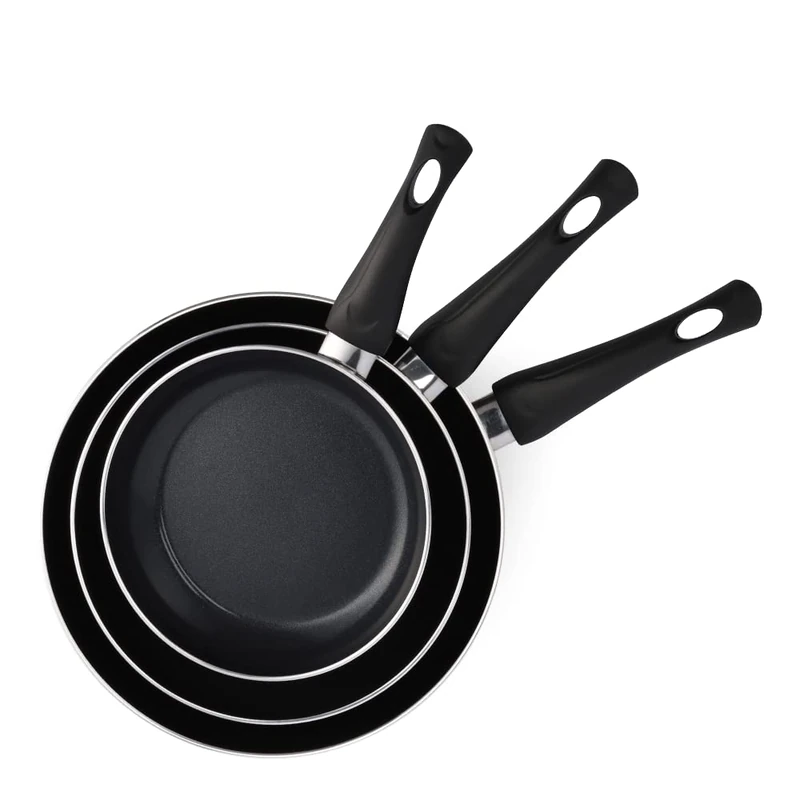 BK Brilliant Healthy, Induction Safe Ceramic Frying Pan Set (20, 24 and 28 cm), Oven and Grill Safe up to 160°C, Durable and Professional, Dishwasher Safe, PFAS-Free, Black