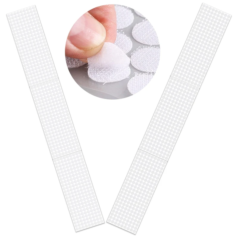 1200 Pieces Hook and Loop,Hook and Loop Dots,600 Pairs Self Adhesive Dots,for Room Decoration,Home,Office(White,10mm)