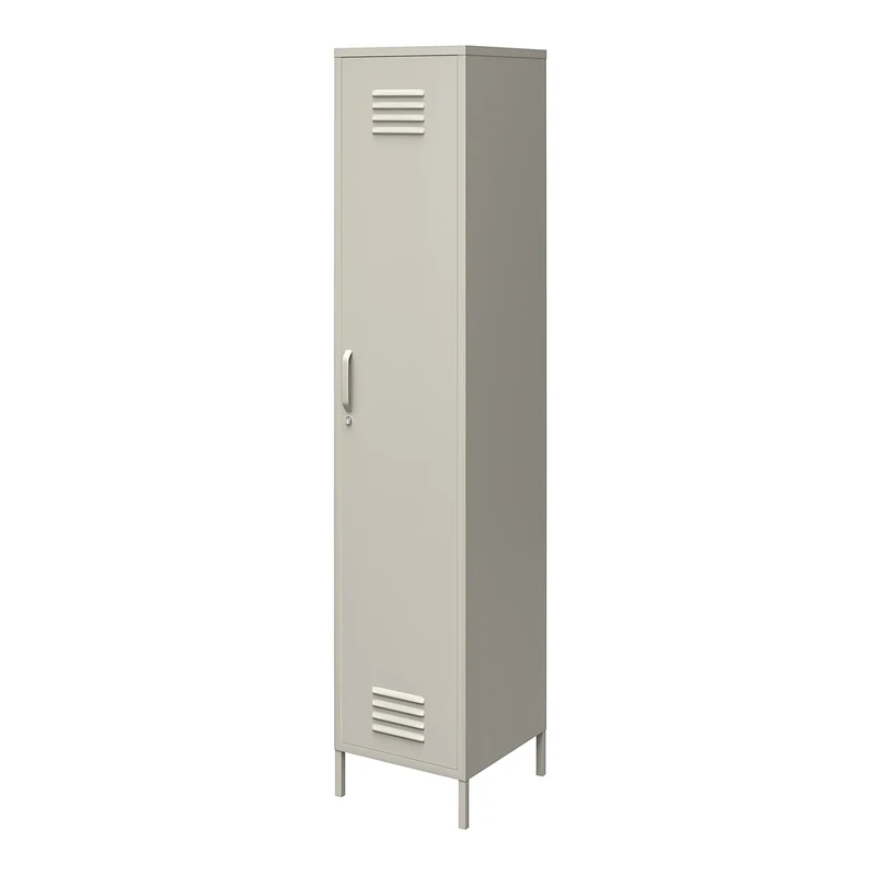 DHP Furniture Bradford Single Metal Storage Cabinet Taupe