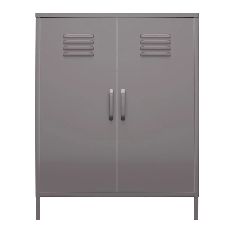 DHP Furniture Bradford 2 Door Metal Storage Cabinet Grey
