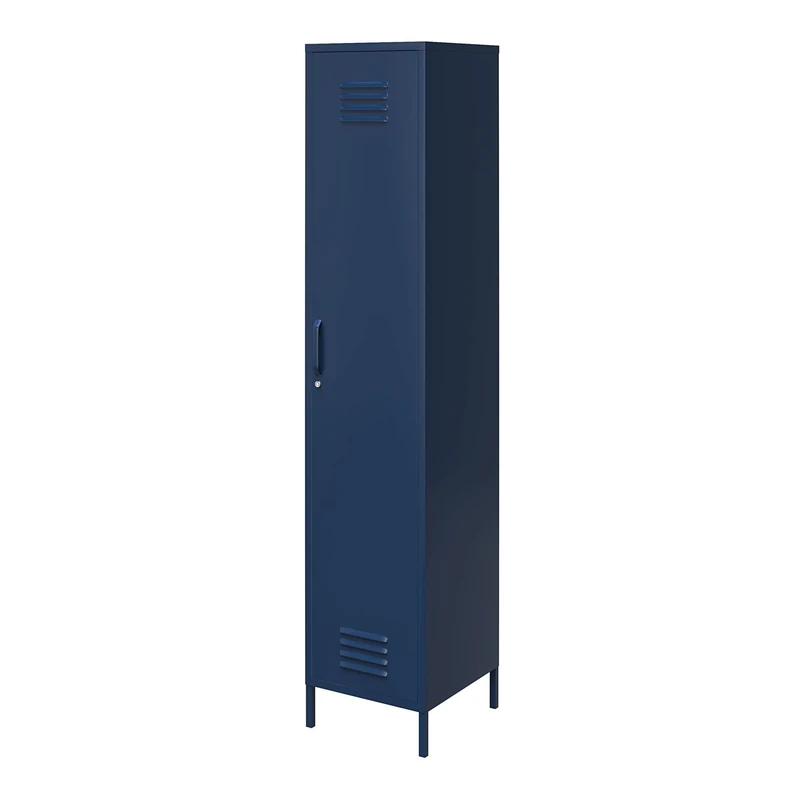 DHP Furniture Bradford Single Metal Storage Cabinet Navy
