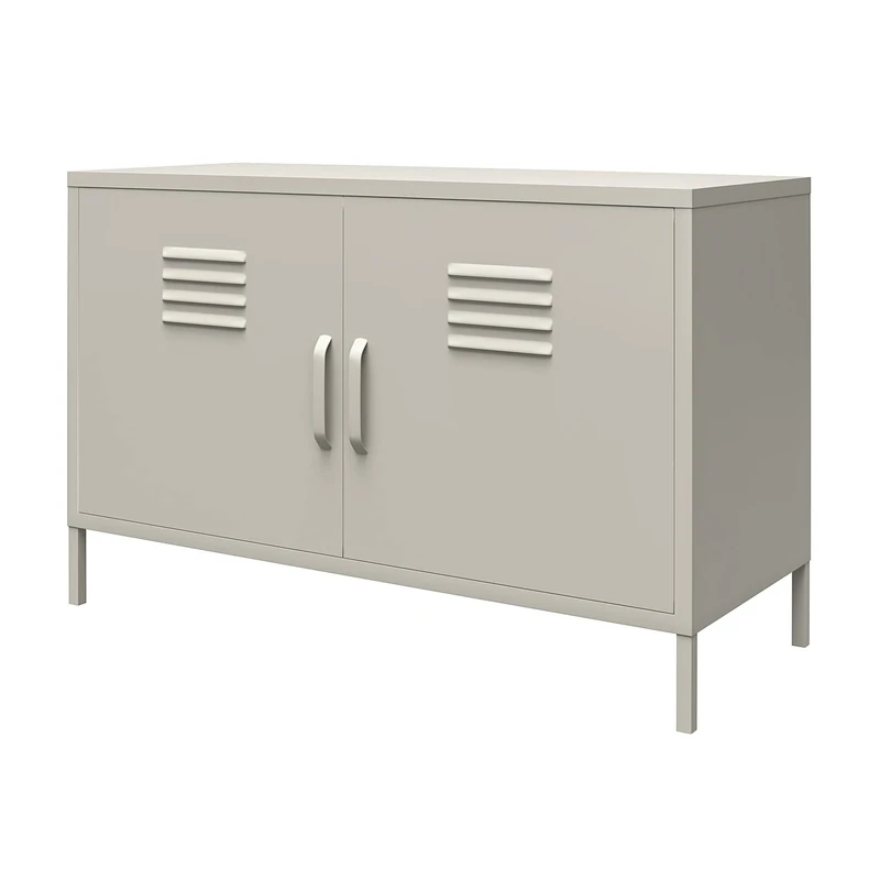 DHP Furniture Bradford 2 Door Metal Accent Cabinet Taupe