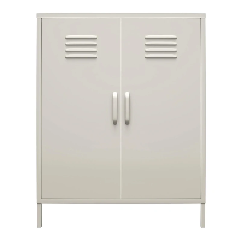 DHP Furniture Bradford 2 Door Metal Storage Cabinet Taupe