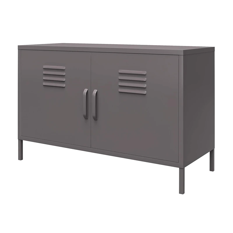 DHP Furniture Bradford 2 Door Metal Accent Cabinet Grey