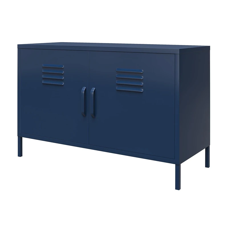 DHP Furniture Bradford 2 Door Metal Accent Cabinet Navy