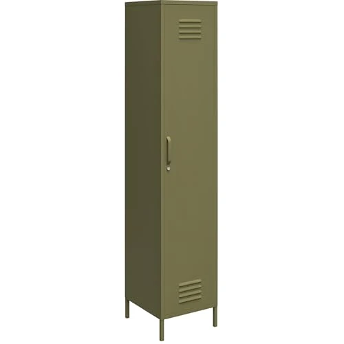 DHP Furniture Bradford Single Metal Storage Cabinet Olive Green
