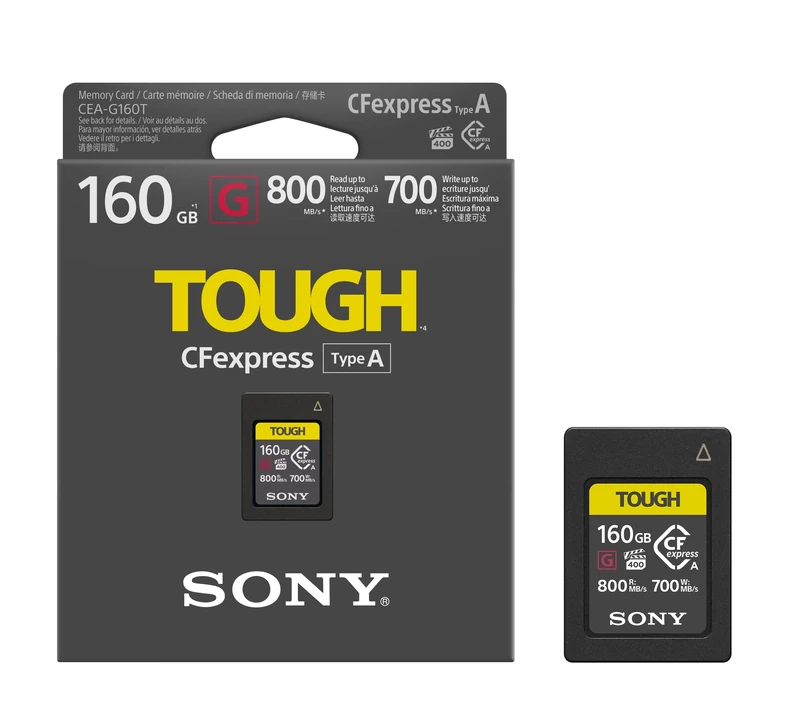 Sony CFexpress Type-A 160GB - Tough VPG400 - Digital Memory Card - Read 800MB/s Write 700MB/s (CEAG160T)