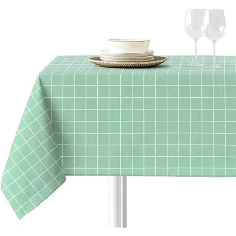 Sokios. Odin Mint Tablecloth, Made of Fine Microfiber Chenille Yarn, 100% Polyester. Wrinkle, No Fade and Shrink. Table 90 x 290 (160 x 360)