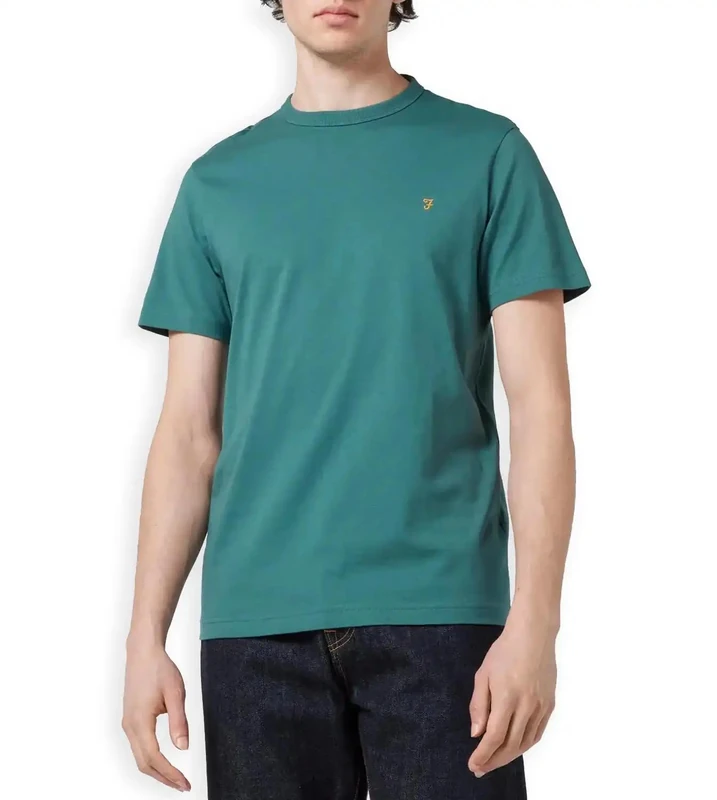 Farah - Men's T-Shirt, Danny Slim Fit Organic Cotton T Shirt, Mallard Green, XS