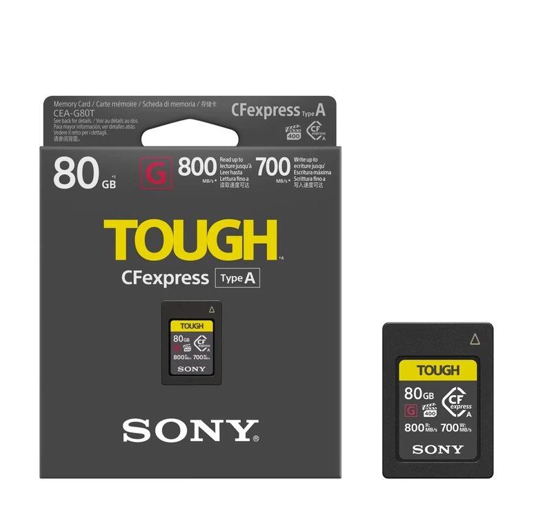 Sony CFexpress Type-A 80GB - Tough VPG400 - Digital Memory Card - Read 800MB/s Write 700MB/s (CEAG80T)