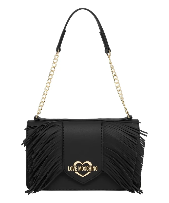 Love Moschino women Fringes shoulder bag black