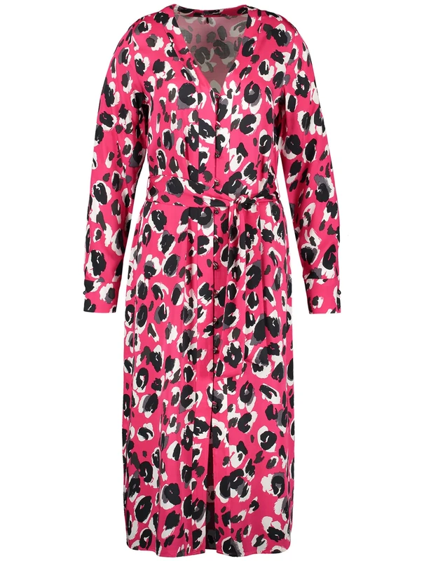 Taifun Women's 480414-11210 Casual Dress, Luminous Pink Patterned, 16